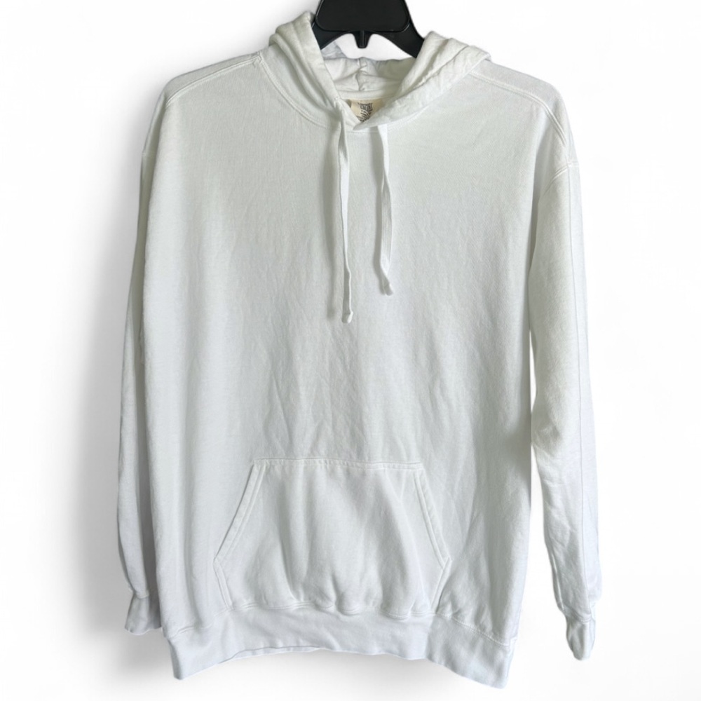 COMFORT COLORS White Pullover Hoodie Sweatshirt Casual Loungewear Unisex Size L